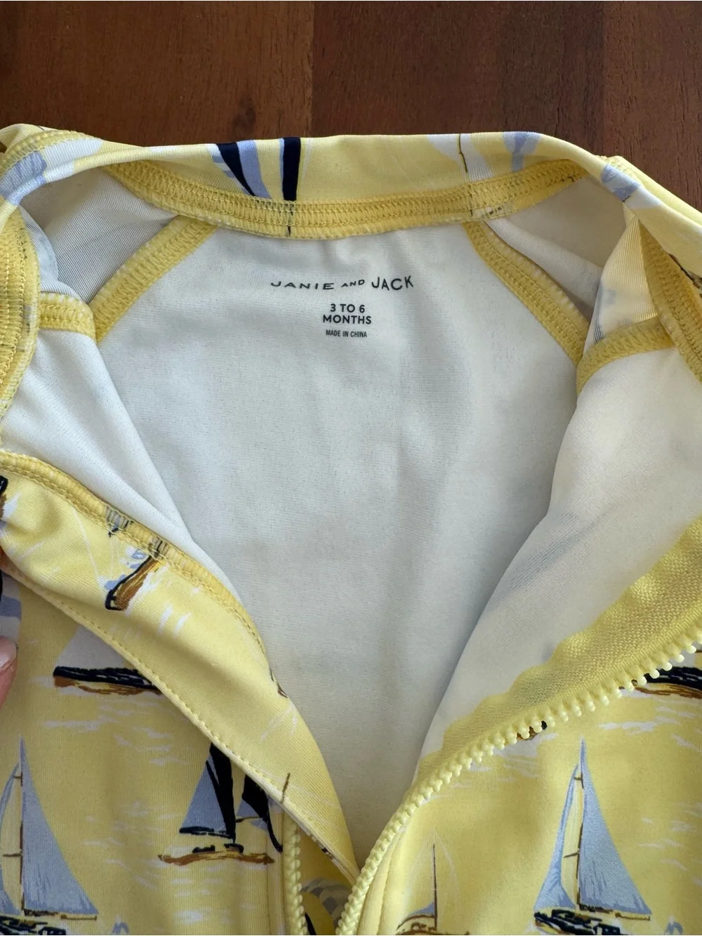 Janie and Jack Yellow Sailboat Rash Guard One-Piece